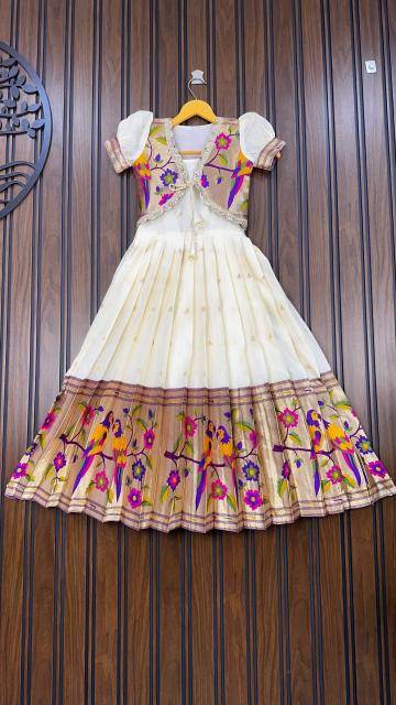 NEW LAUNCING KIDS GOWN PAITHANI silk holesale children clothing